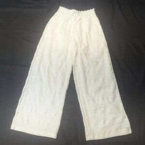 NWT Zara Youth Size 11-12 Years (Women's XS Petite/0) White Eyelet Pants